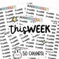 this week stickers, this week planner stickers, weekly planner, sticker sheet, functional stickers