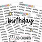 birthday planner stickers, birthday stickers, bday planner stickers, birthday reminder stickers, sticker sheet, bujo stickers