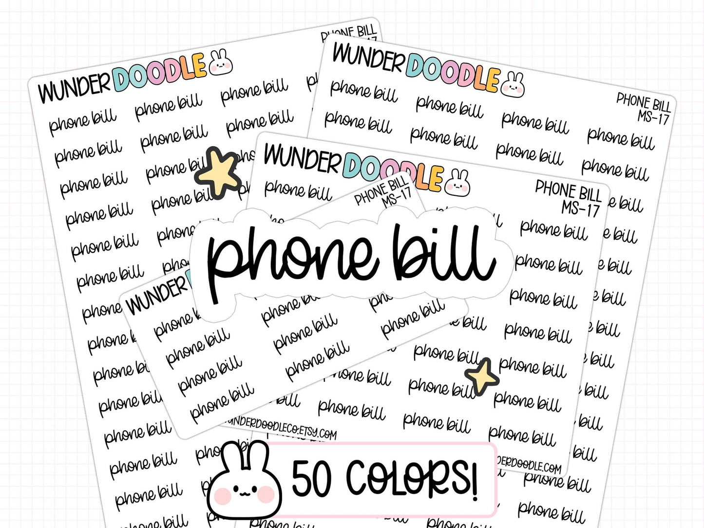phone bill stickers, bill planner stickers, bill tracker stickers, functional planner stickers, budget stickers