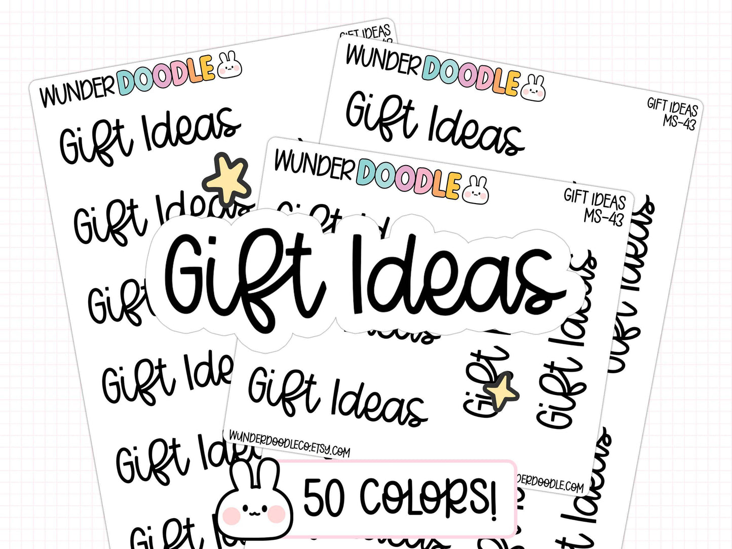 gift ideas planner stickers, gift planner stickers, list stickers, header stickers