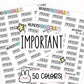important planner stickers, important stickers, priorities stickers, productivity planner, productivity stickers