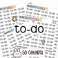 to-do planner stickers, to do stickers, task stickers, functional planner stickers, sticker sheets