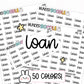 loan planner stickers, loan stickers, bill stickers, bill payment stickers, functional stickers