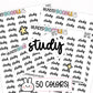 study planner stickers, sticker sheet, custom stickers, student planner