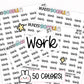 work planner stickers, work stickers, work schedule stickers, functional stickers