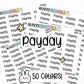 Payday planner stickers, payday stickers, budget planner stickers, budget stickers, money stickers