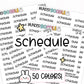 schedule planner stickers, schedule stickers, agenda stickers, functional stickers, to do stickers