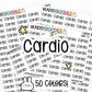 cardio planner stickers, cardio stickers, fitness planner stickers, gym stickers
