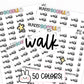 walk planner stickers, walk stickers, exercise stickers, fitness stickers, exercise planner, fitness planner, health and wellness planner