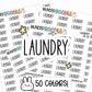 laundry planner stickers, laundry stickers, sticker sheet, functional stickers, planning stickers
