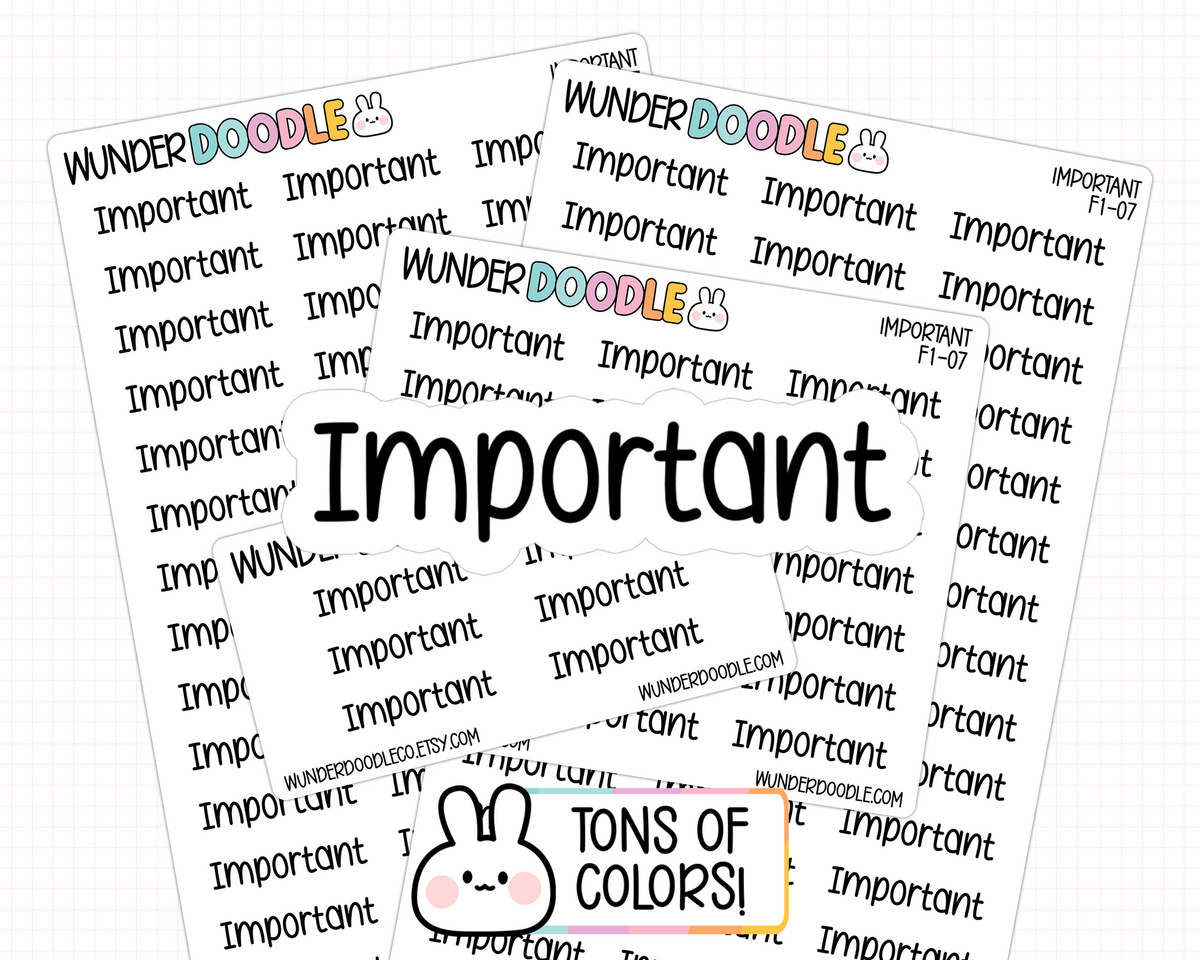 Important Planner Stickers | F1-07
