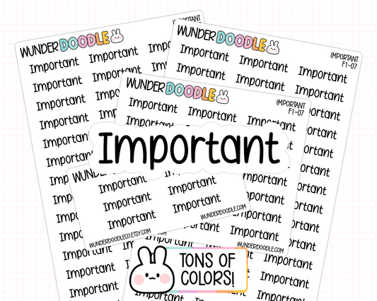 Important Planner Stickers | F1-07