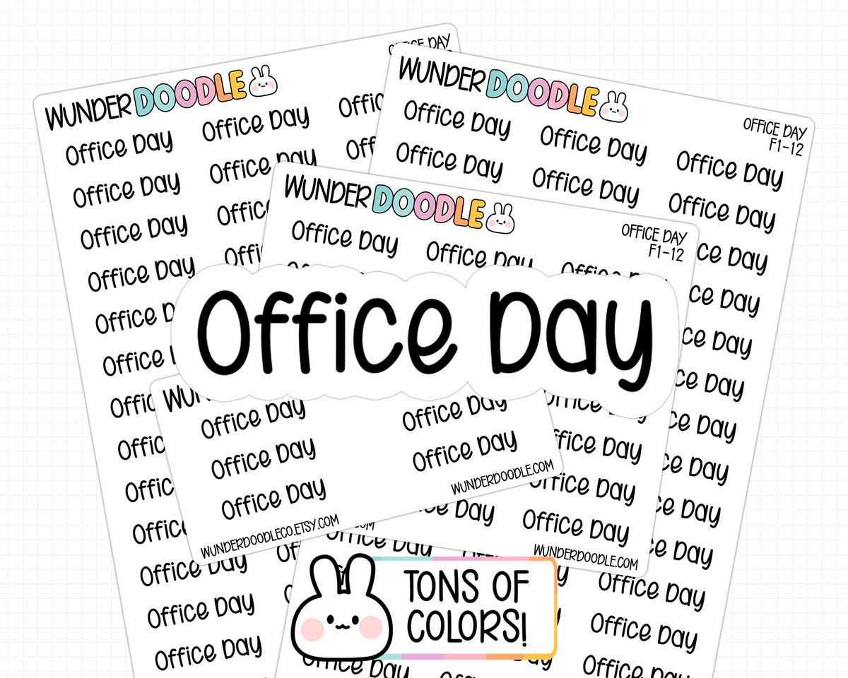 Office Day Planner Stickers | F1-12