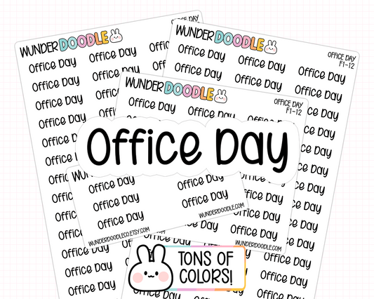 Office Day Planner Stickers | F1-12