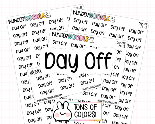 Day Off Planner Stickers | F1-13