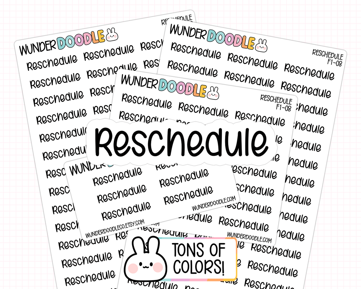 Reschedule Planner Stickers | F1-08