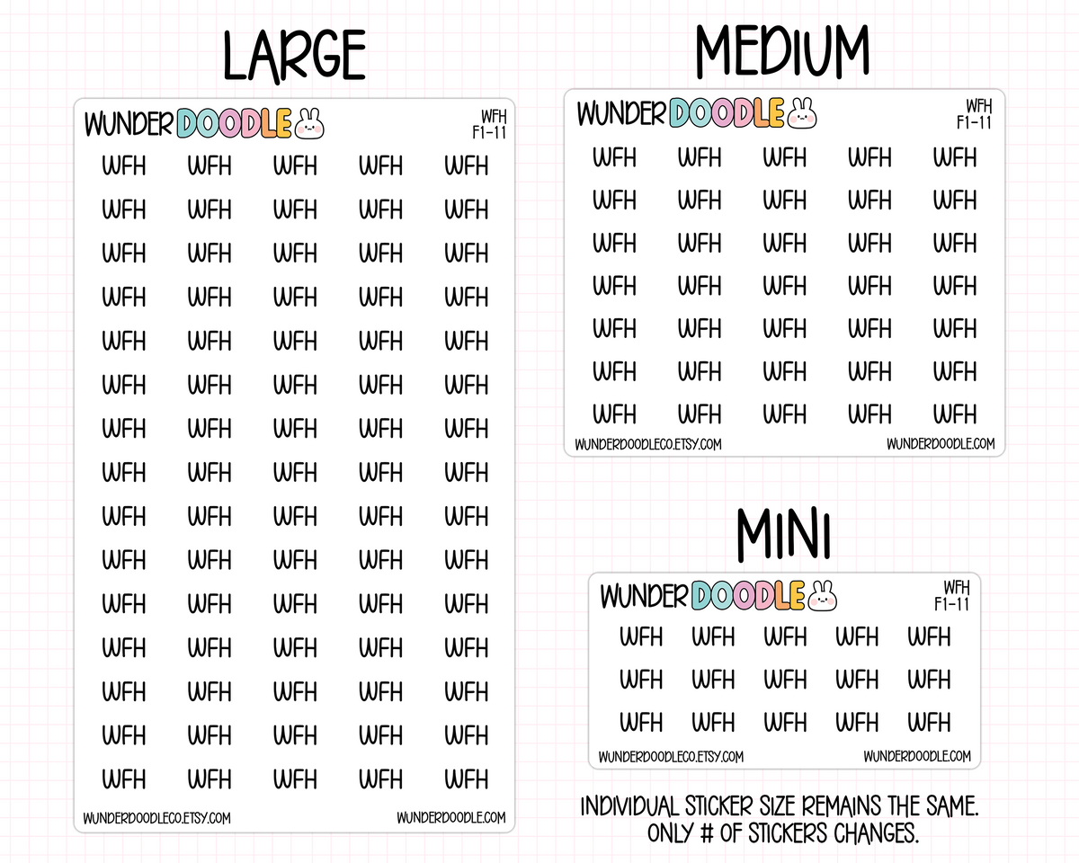 Work from Home Planner Stickers | F1-11