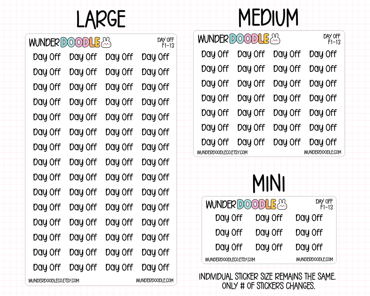 Day Off Planner Stickers | F1-13