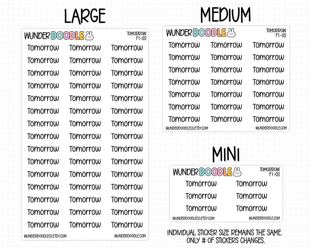 Tomorrow Planner Stickers | F1-03
