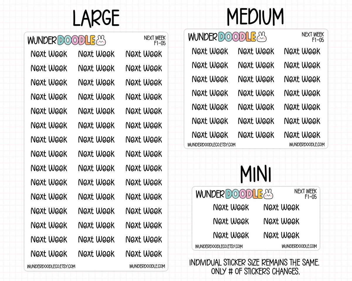 Next Week Planner Stickers | F1-05