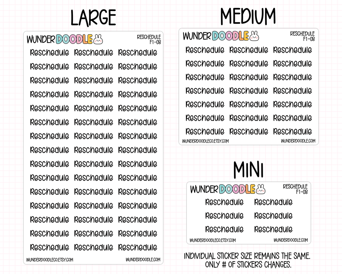Reschedule Planner Stickers | F1-08