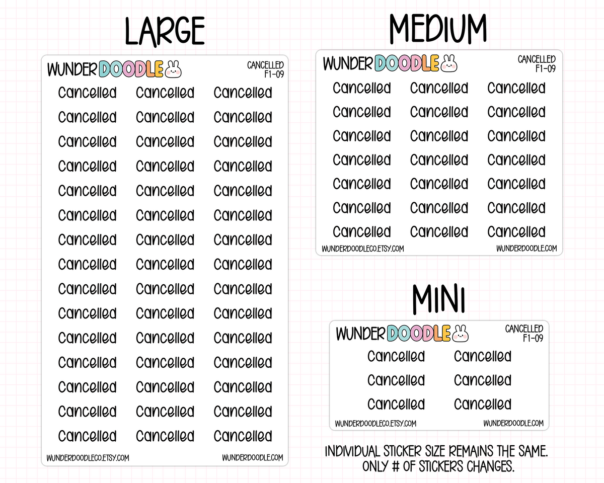 Cancelled Planner Stickers | F1-09